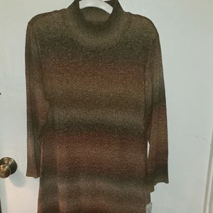 Studio One NWT  Multi colored striped brown dress